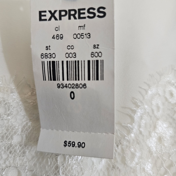 Express NWT Skirt Size 0 White Pleated Lace - Picture 4 of 9